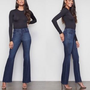 GOOD AMERICAN Good Flare Dark Wash Denim Jeans 14